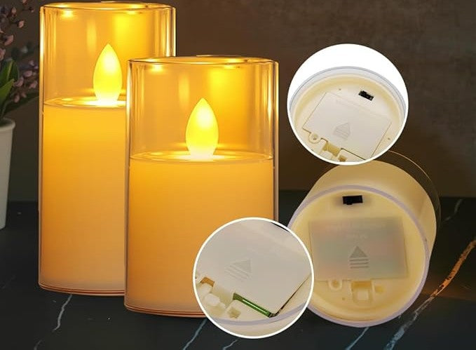 Set of 3 Electronic LED Candles
